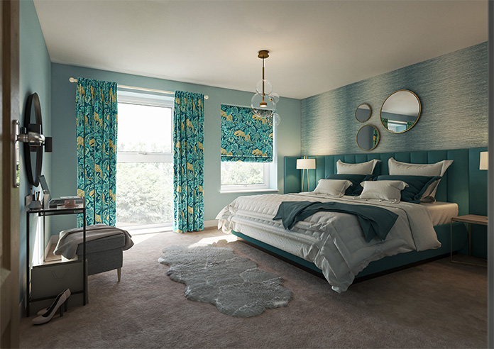 Leopard, Teal - Made to Measure Curtain - Image 8